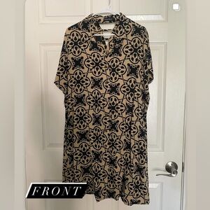 Elegant Black and Tan Midi Dress